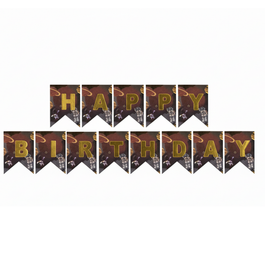 Space Theme Happy Birthday Banner