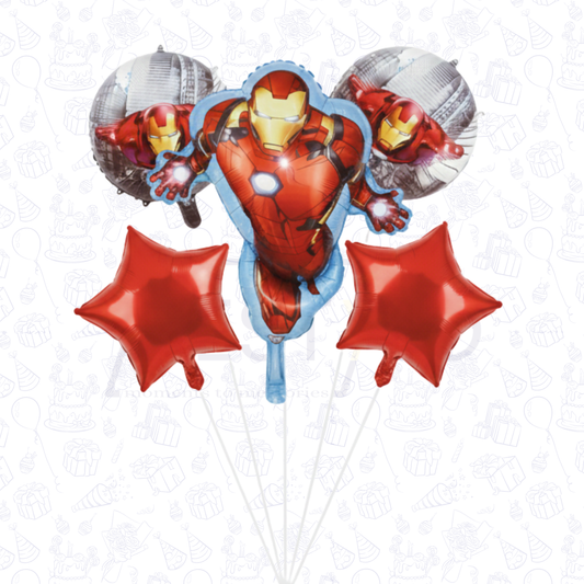Iron Man Superhero 5 pcs Foil Balloons