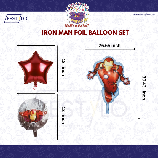 Iron Man Superhero 5 pcs Foil Balloons