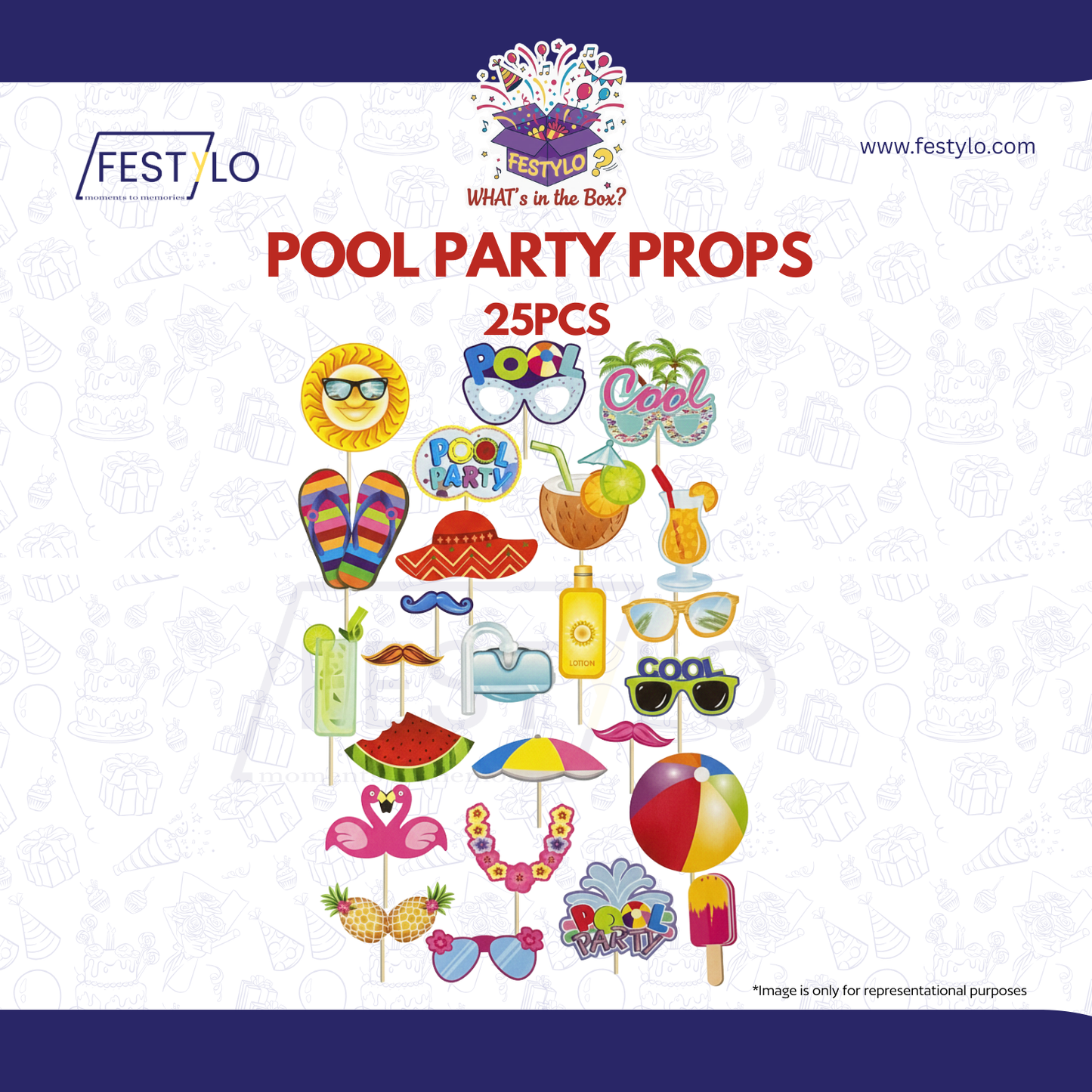 Pool Party Photo Props Set
