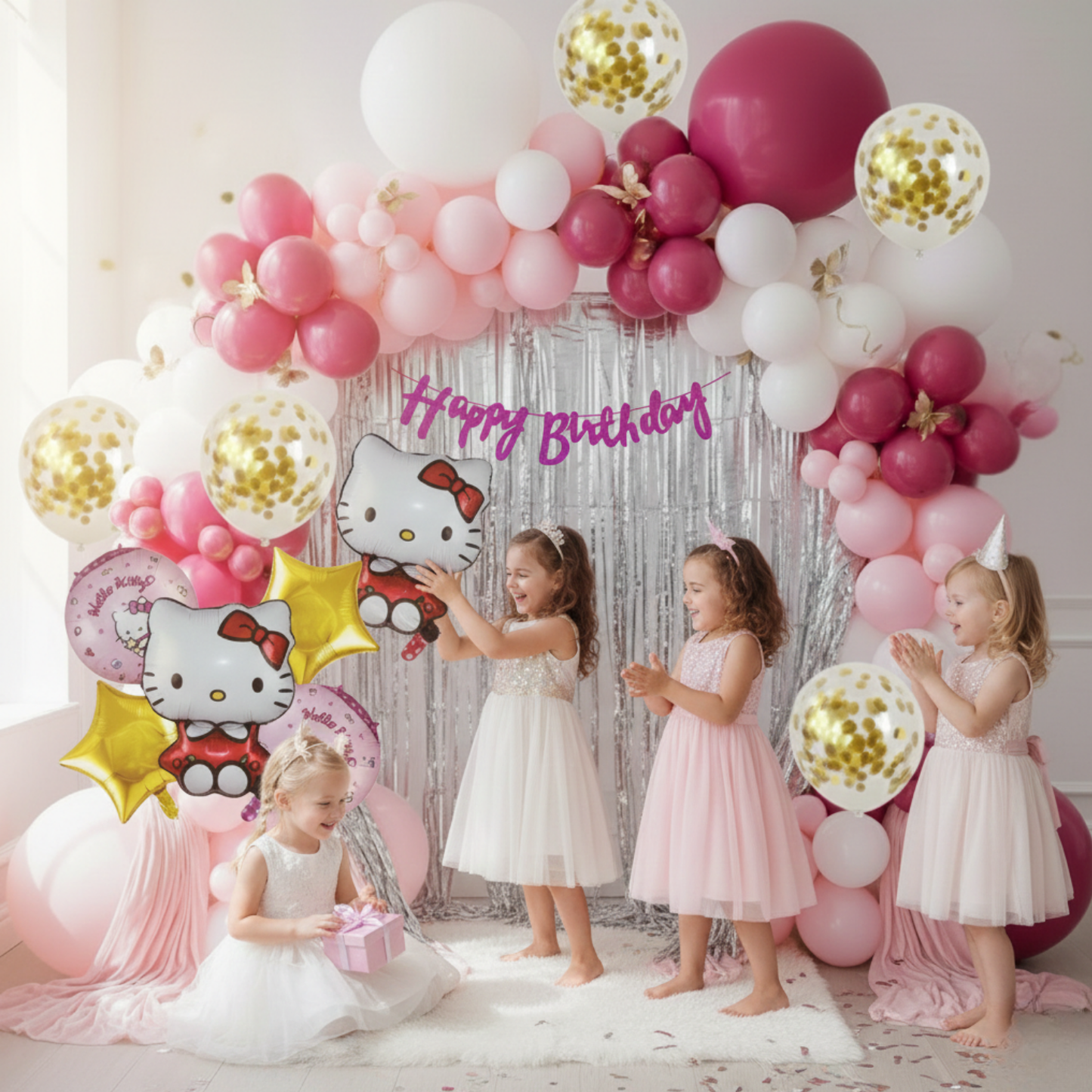 Hello Kitty Birthday Combo (60 pcs) Silver Frills