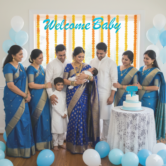 Welcome Baby Blue Decoration Set