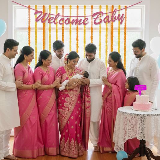 Welcome Baby Pink Decoration Set