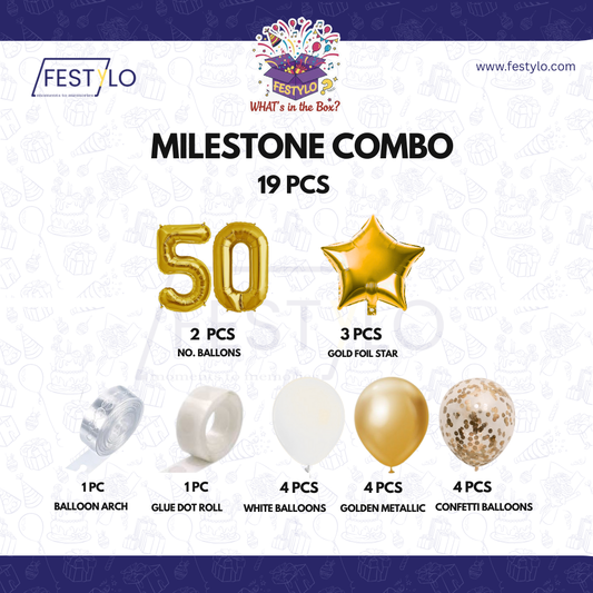 Golden Jubilee Birthday Decoration Set (19 pcs)