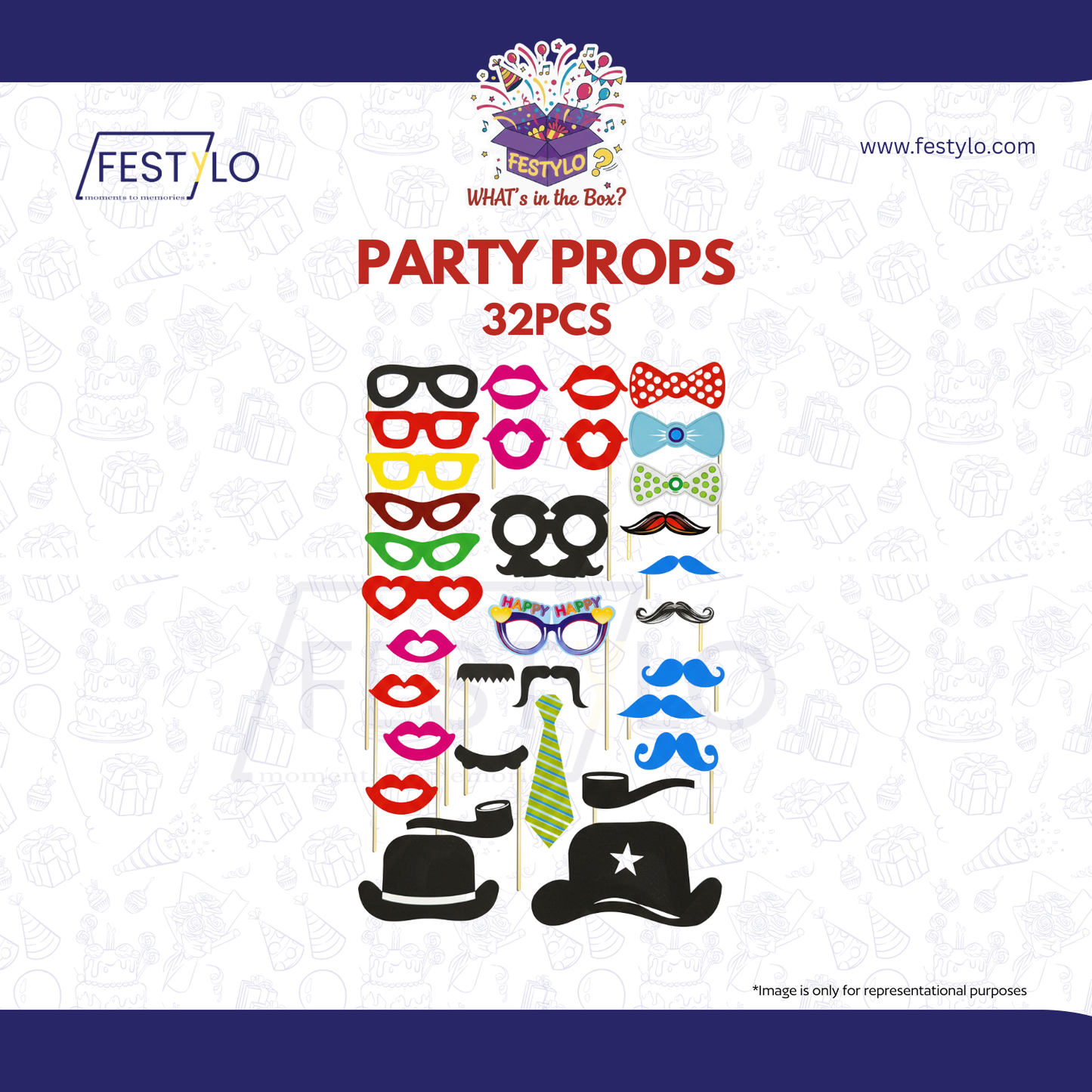 Fun Party Photo Props Kit (32 pcs)