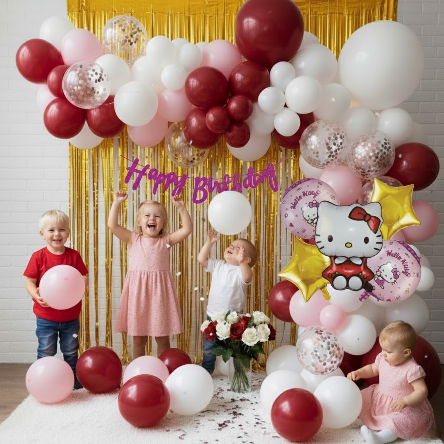 Hello Kitty Birthday Combo (60 pcs) Golden Frills