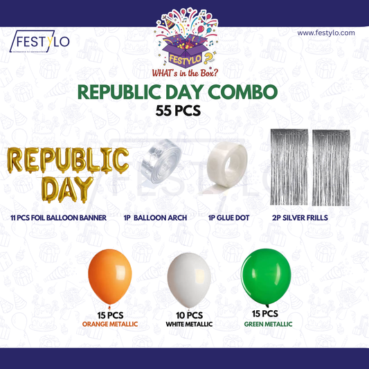 Republic Day Tricolor Decoration Kit (55 pcs)