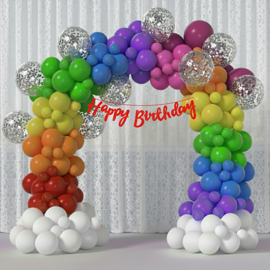 Rainbow Theme Party Decoration Combo Kit (114 Pcs) (Copy)