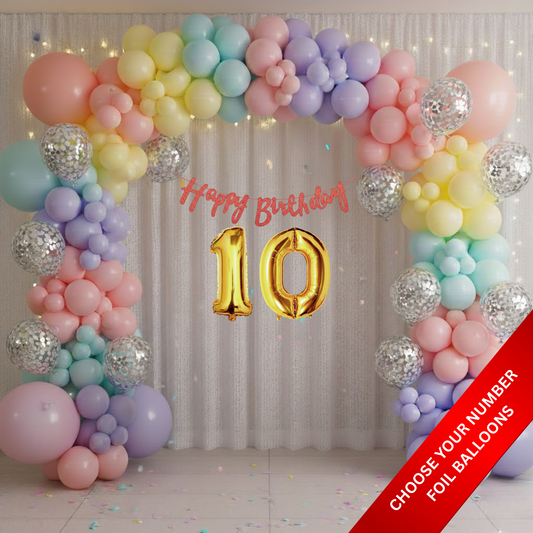 Pastel Theme Birthday Combo Kit with Red banner