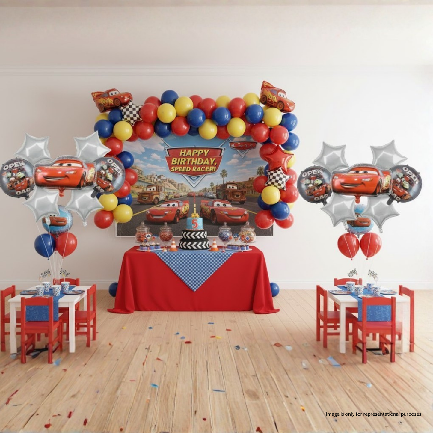 Car Theme Birthday 5 pcs Foil Balloons