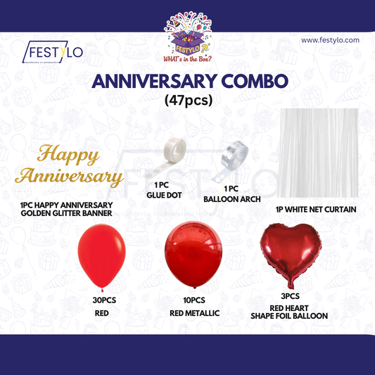 Elegant Anniversary Decoration Kit (47 pcs)