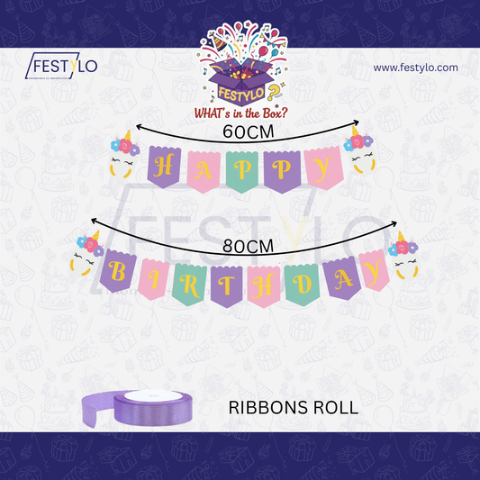 Unicorn Happy Birthday Banner Decoration