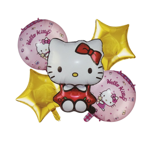 Hello Kitty Birthday 5 pcs Foil Balloons