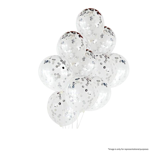Silver Confetti Party Balloon Pack (10 pcs)