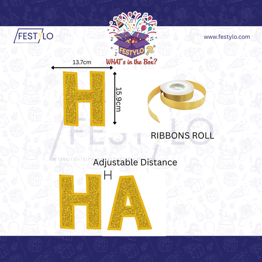 Golden Alphabet Birthday Banner