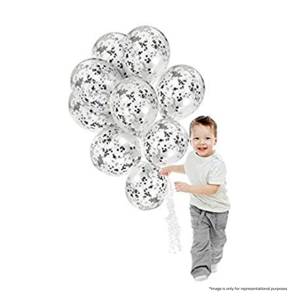 Silver Confetti Party Balloon Pack (10 pcs)