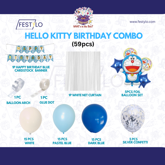 Doremon Blue Birthday Combo (59 pcs)