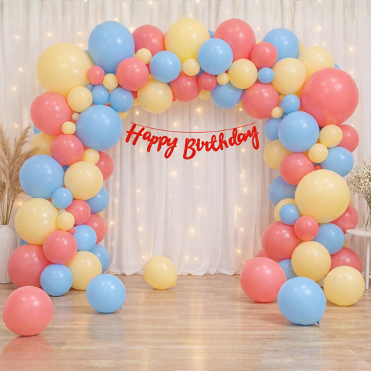 Pastel Birthday Decoration Combo (84 pcs)