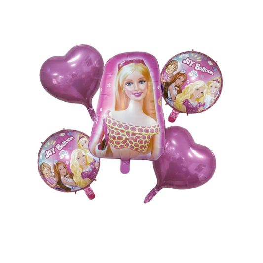 Barbie Theme Birthday 5 pcs Foil Balloons