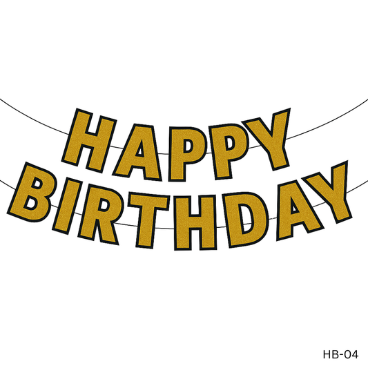 Golden Black Birthday Banner