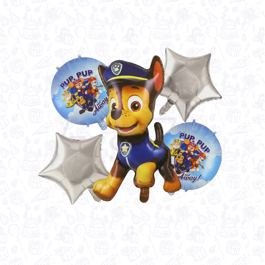 Paw Patrol Chase Birthday 5 pcs Foil Balloons