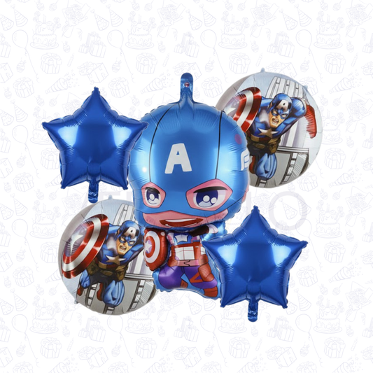 Captain America Superhero 5 pcs Foil Balloons