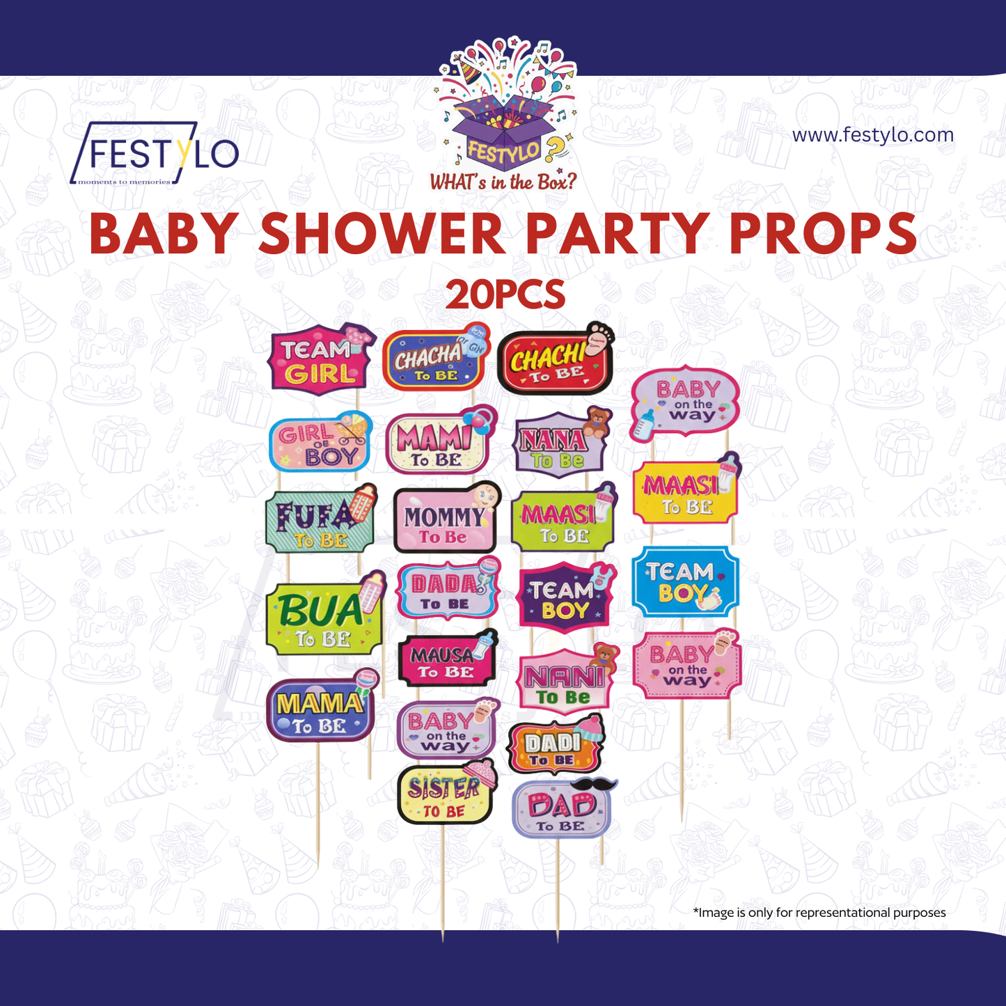 Baby Shower Photo Props Set (20 pcs)