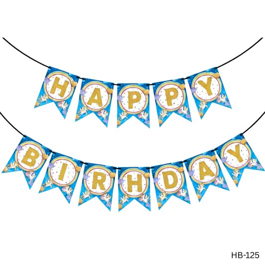 Blue Unicorn Alphabet Birthday Banner