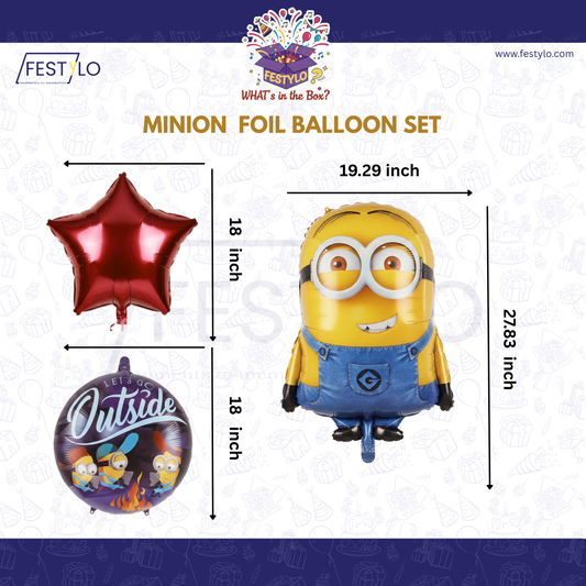 Minion Theme Birthday 5 pcs Foil Balloons