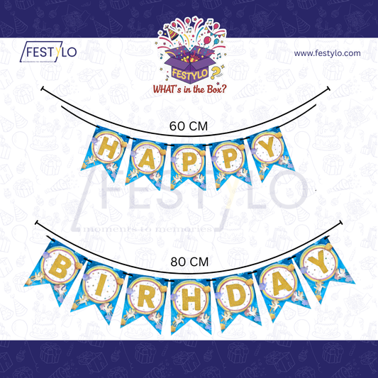 Blue Unicorn Alphabet Birthday Banner
