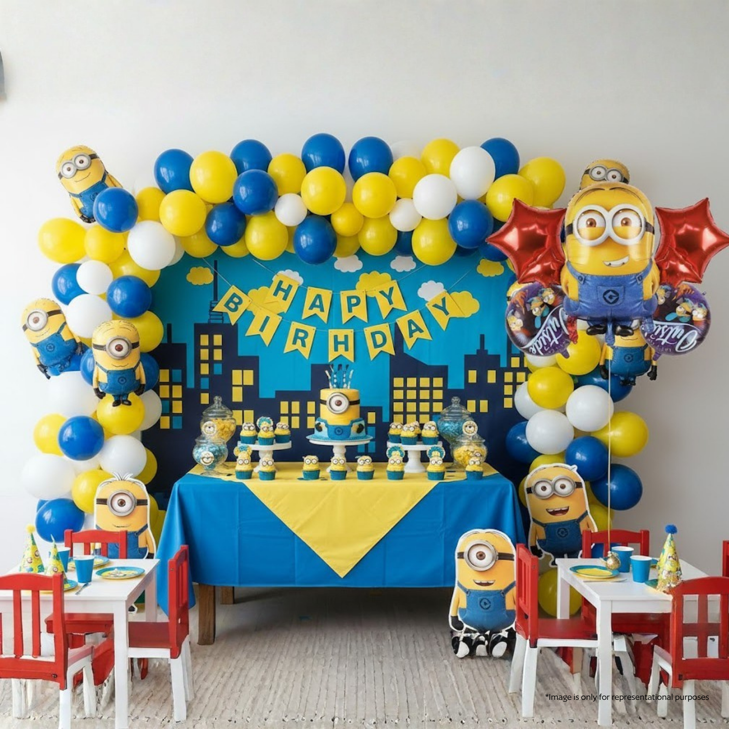Minion Theme Birthday 5 pcs Foil Balloons