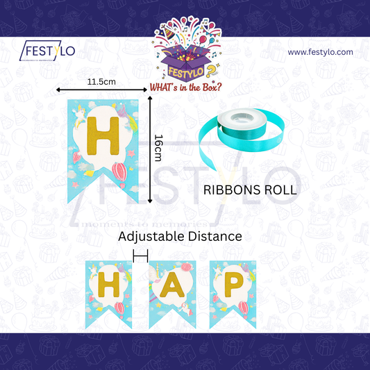 Unicorn Happy Birthday Banner Set
