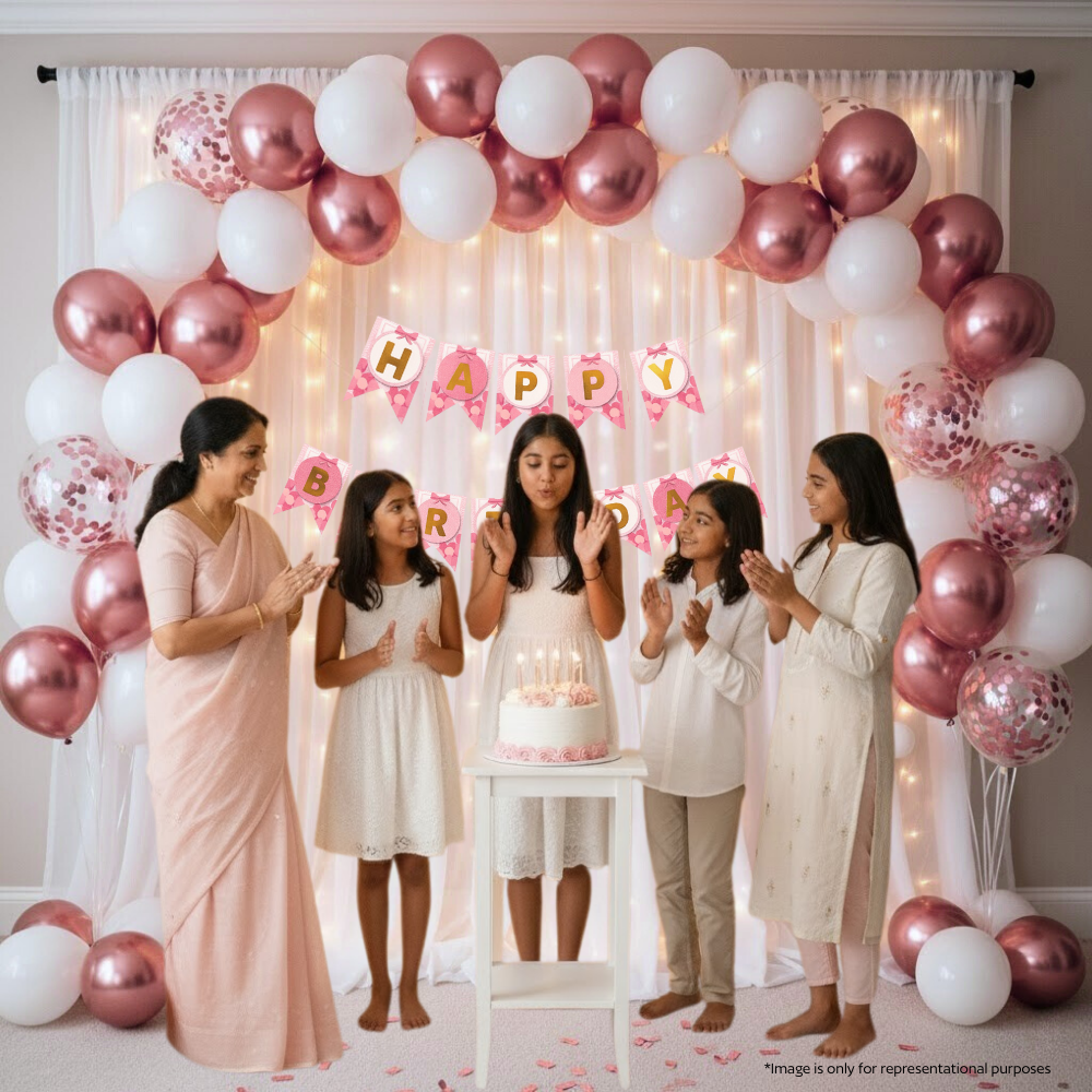 Rose Gold Birthday Decoration Kit (47 pcs)