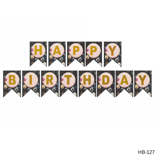 Black Gold Birthday Banner