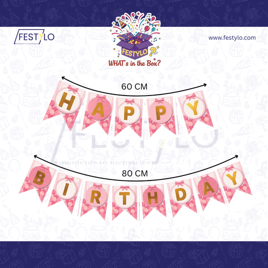 Pink Alphabet Birthday Banner Set