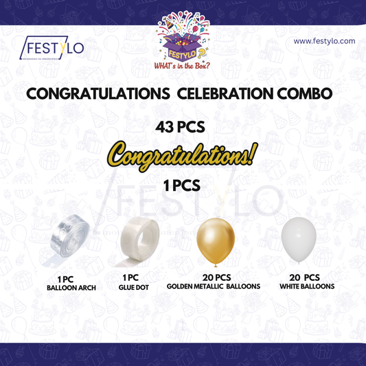 Golden Congratulations Party Decoration Set (43 pcs)