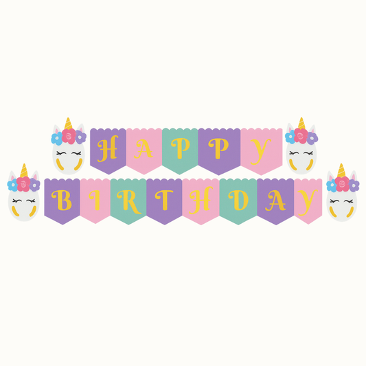 Unicorn Theme Birthday Banner Set