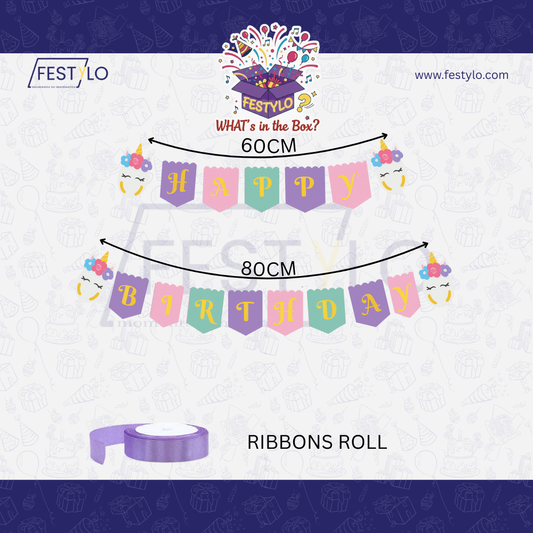 Unicorn Theme Birthday Banner Set
