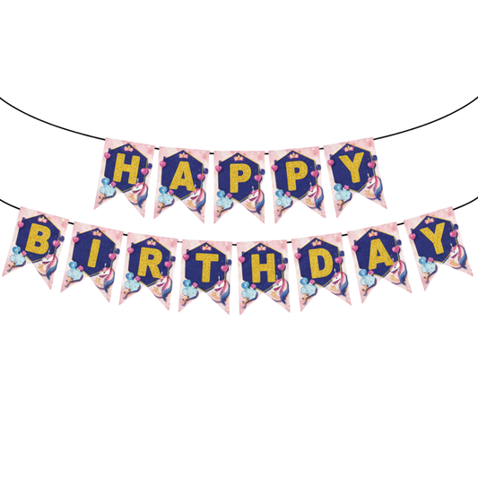 Unicorn Birthday Banner Decoration Set