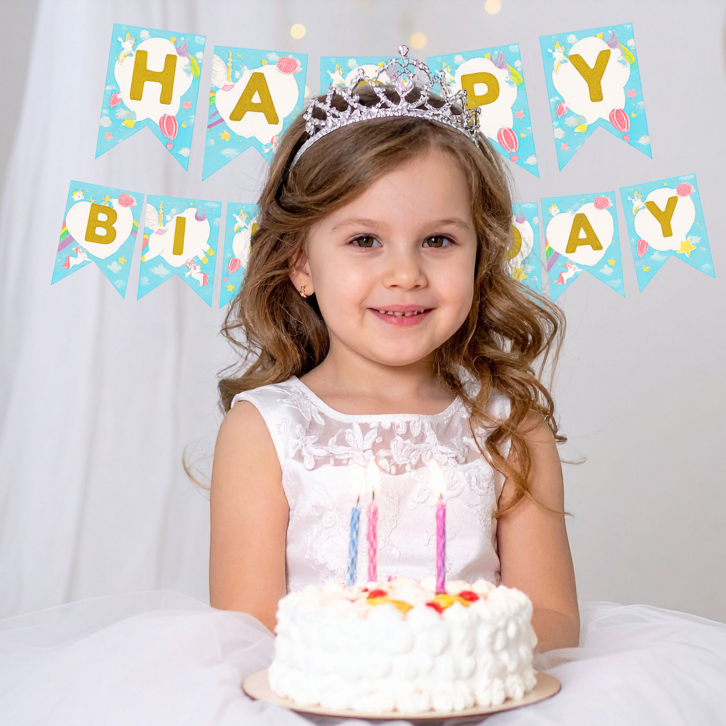 Unicorn Happy Birthday Banner Set