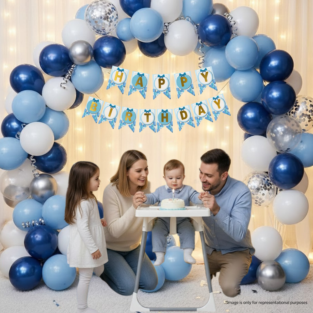 Blue Birthday Party Decoration Kit (50 pcs)
