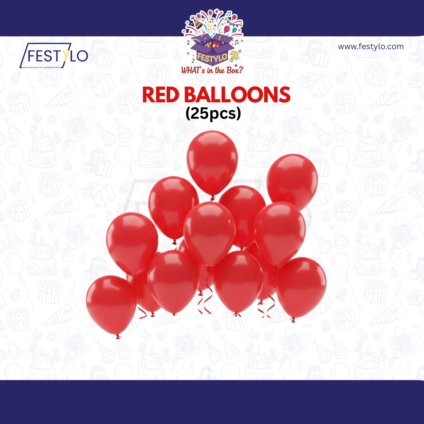 Premium Red Party Balloons Pack (25 pcs)