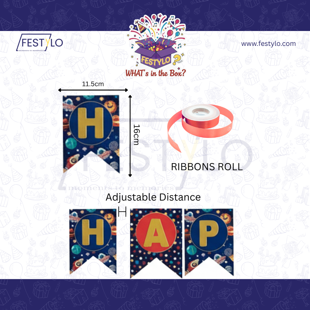 Space Theme Birthday Banner Set