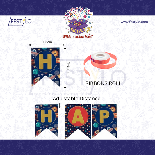 Space Theme Birthday Banner Set