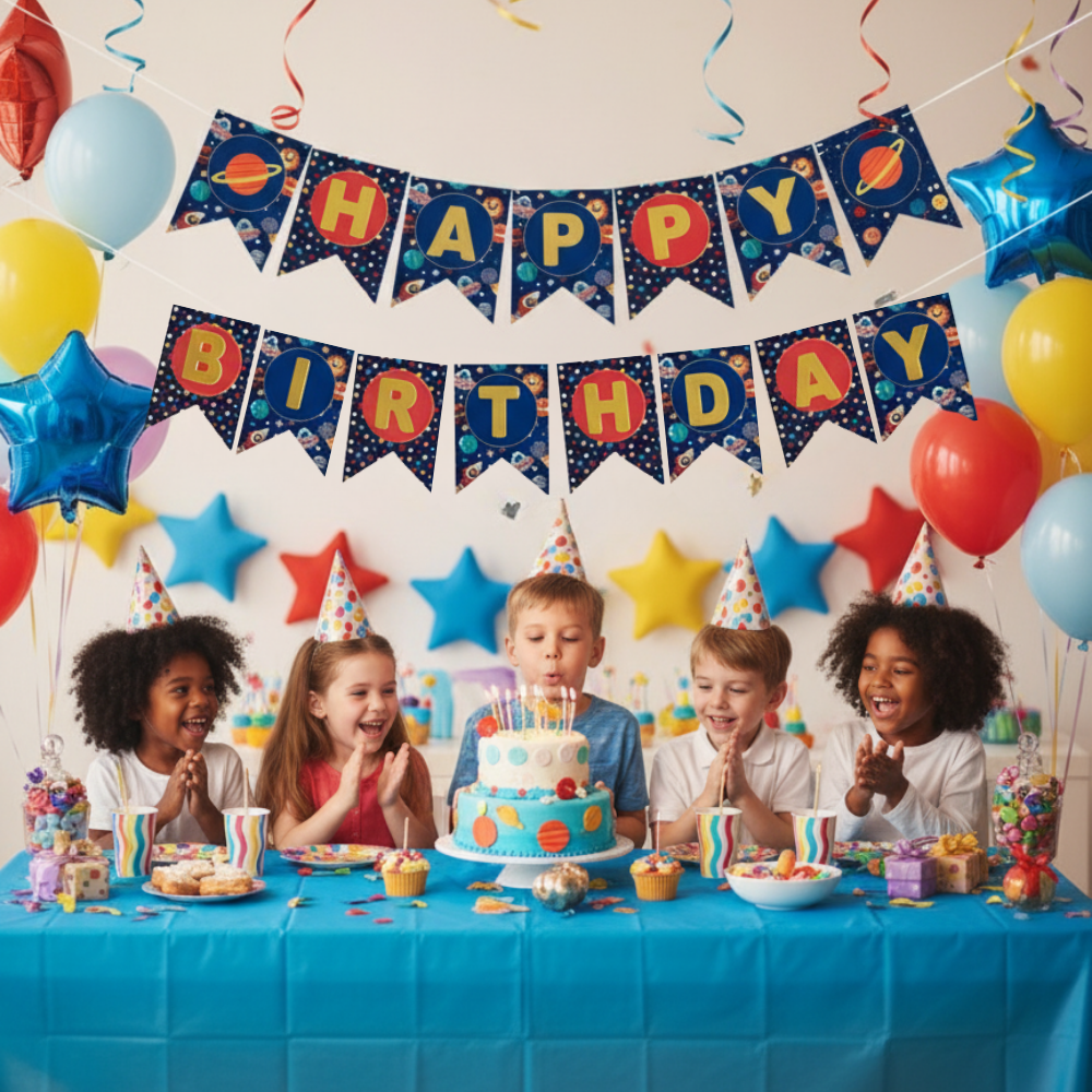 Space Theme Birthday Banner Set