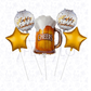 Birthday  Cheers Beer Glass 5 pcs Foil Balloon Party Set