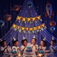 Space Theme Happy Birthday Banner