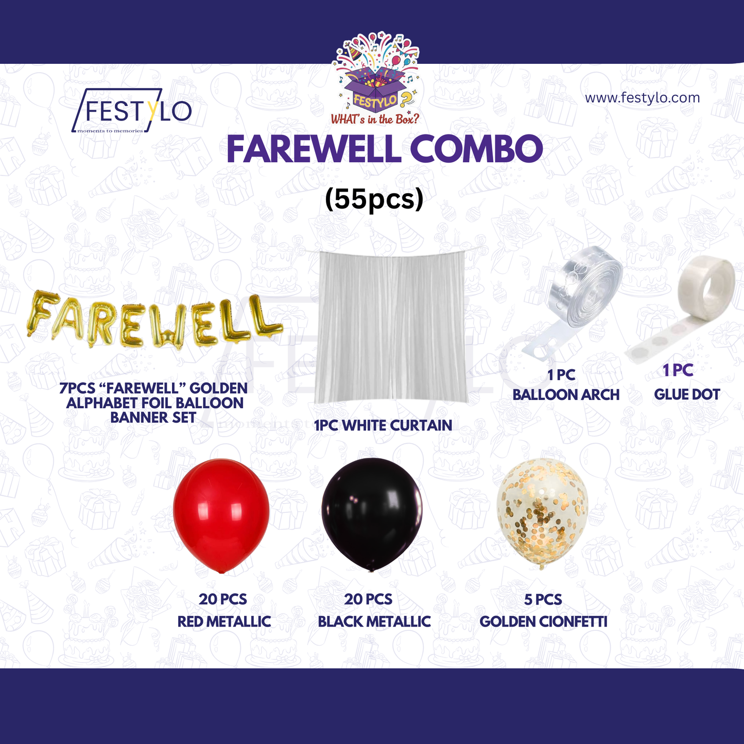 Red Black Farewell Arch Combo (55 pcs)