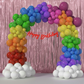 Rainbow Theme  Red Banner With Rose Pink Frill Party Combo