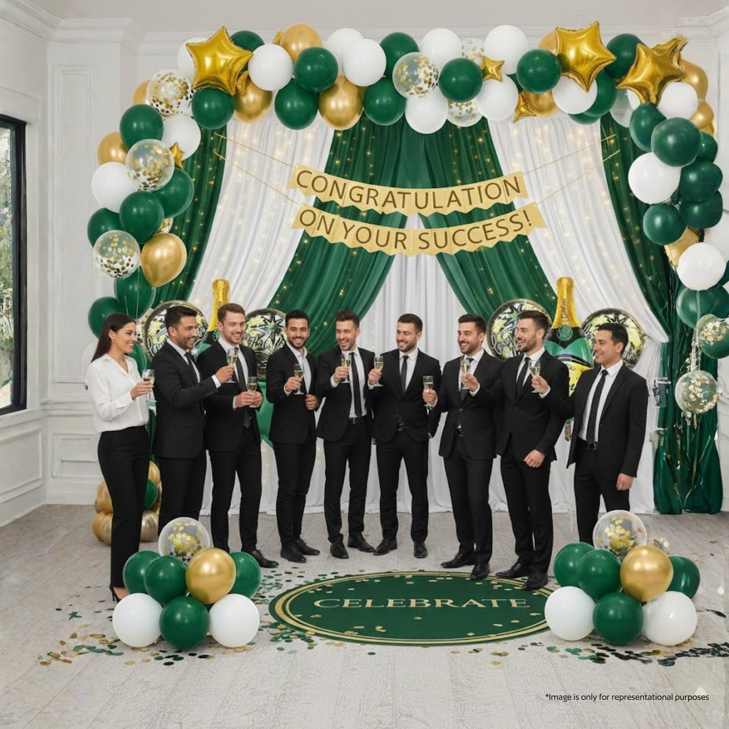 Champagne Congratulations Celebration 5 pcs Foil Balloons